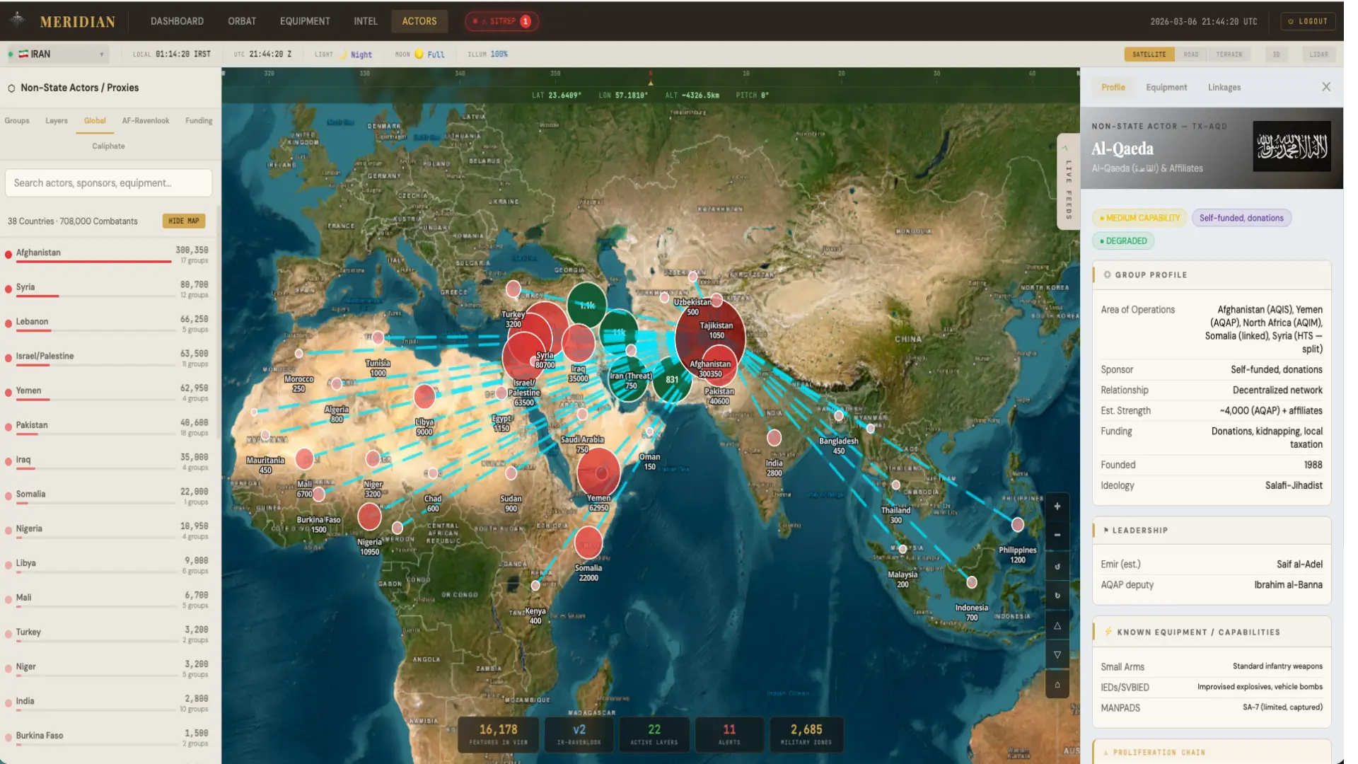 Al-Qaeda global reach map
